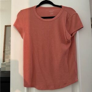 American Eagle Outfitters Women's Coral Short Sleeve Tee